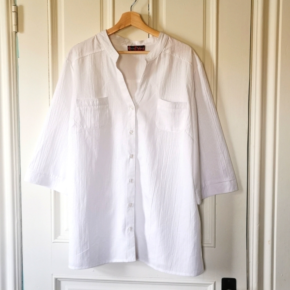 Claire France Women's button down blouse. Size 2X